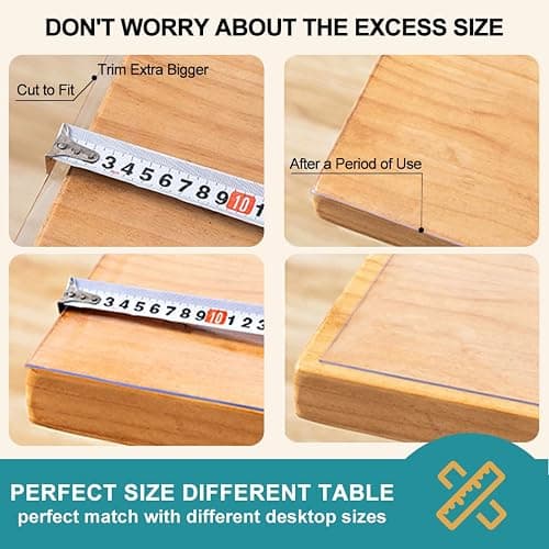 Clear Vinyl Table Protector 12x50 Inch PVC Plastic Table Cover Cloth Office Computer Laptop Writing Desktop Protection Mat Easy Clean Dining Coffee End Table Pad Waterproof Heat-resistant Non-slip thumbnail 6