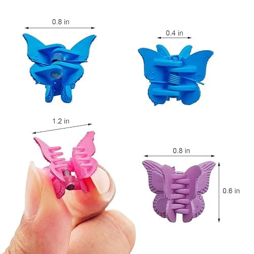 50 Packs Assorted Color Butterfly Hair Clips, Beautiful Mini Butterfly Hair Clips Hair Accessories for Women and Girls (Solid Color) - Solid Color thumbnail 2