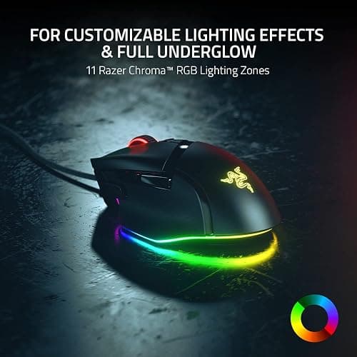 Razer Basilisk V3 Customizable Ergonomic Gaming Mouse: Fastest Gaming Mouse Switch - Chroma RGB Lighting - 26K DPI Optical Sensor - 11 Programmable Buttons - HyperScroll Tilt Wheel - Classic Black thumbnail 4