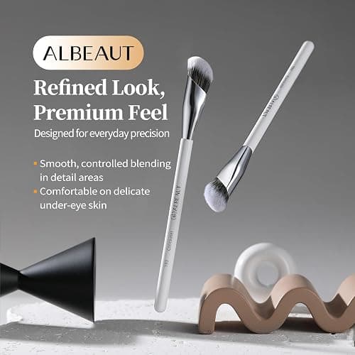 Albeaut Concealer Brush, Angled Under Eye Makeup Small Foundation Precision Face Blending Brush (193 concealer brush) thumbnail 6