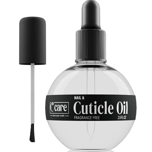 C CARE Fragrance Free Cuticle Oil For Nails - Repairs Cuticles Overnight - Moisturizes and Strengthens Nails and Cuticles - Dropper & Brush included - 2.5oz - Image 1