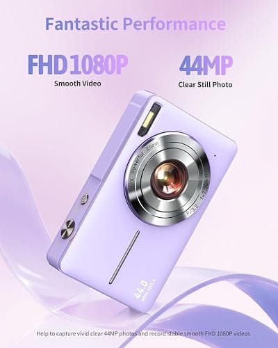Digital Camera, Kids Camera FHD 1080P Point and Shoot Camera with 16X Zoom Anti Shake, Small Compact Camera for Teen Starter Children Kid Student Girl Boy(Purple) thumbnail 2