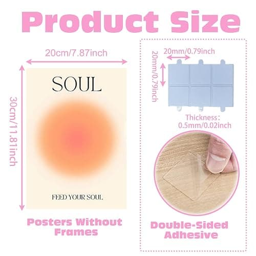 BSITSSS Retro Gradient Positive Aura Wall Art Decor Set of 4, Aura Poster for Room Aesthetic, Wall Art Posters for Bedroom Living Room Decor, A4 Canvas Wall Art Pictures Decoration thumbnail 7
