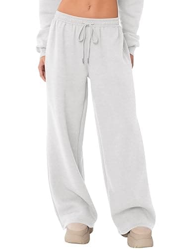 LOMON Women's Sweatpants Wide Leg Fleece Lined Sweat Pants Spring Winter Clothes 2026 Baggy Drawstring Joggers with Pockets - Image 1