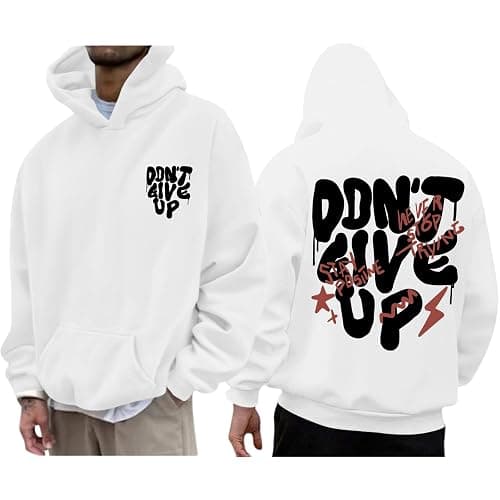 Wedsadl Graphic Streetwear Hoodies For Men Vintage Hoodie Inspirational Sweatshirts Positive Letter Print Cotton Pullover - Image 1