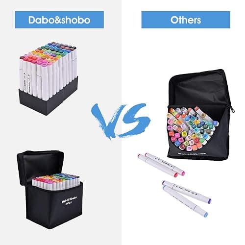 Dabo&Shobo 60 Colors Drawing Markers, Dual Tip Markers, Fine & Chisel Coloring Marker for Adult Coloring And Sketching thumbnail 4