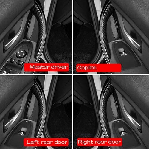 CHUANGHUI Car Door Handle Compatible with BMW 3 Series F30 F31 2013-2018 Interior Door Pull Handles Replace Cover 320i 328i 330i 335i 340i (Carbon Fiber Color) thumbnail 2