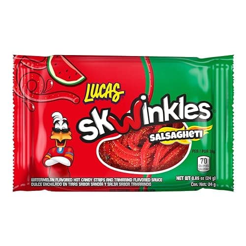 Lucas Salsagheti Watermelon Flavored Hot Candy Strips and Tamarind Sauce, 0.84 oz - 12 Pieces Pack for Treats, Snack, Parties, Piñatas,0.84 Ounce (Pack of 12) thumbnail 10