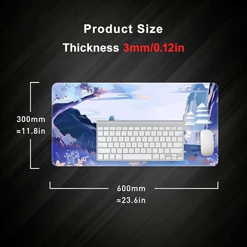 Genshin Impact Mouse Pad Large Gaming Mouse Pad Durable Non-Slip Natural Rubber Base Anime Mouse Pad for Office and Home Wanderer 2,23.6 * 11.8 inch thumbnail 3