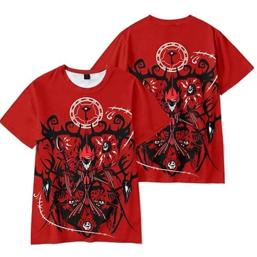 Lkmieos Alastor Cosplay Shirts Crew Neck Short Sleeve T Shirts Printed Tees Unisex Shirt thumbnail 3