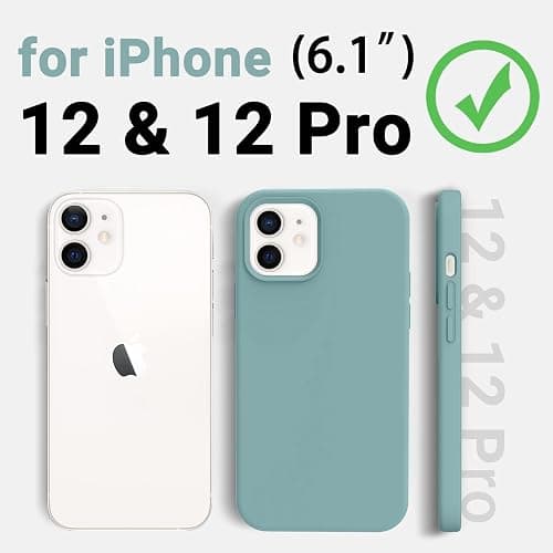 AOTESIER Compatible with iPhone 12 and iPhone 12 Pro Case 6.1 inch,Silky Touch Premium Soft Liquid Silicone Rubber Anti-Fingerprint Full-Body Protective Flexible Bumper Case (Mintcream Green) thumbnail 2