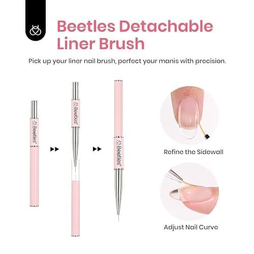 Beetles Builder Gel for Nails HEMA-Free with Nail Art Brush-7 in 1 Clear Building Gel,for Strengthening Thickening Extension Sensitive Nails,Beginner DIY UV Nail Salon at Home,Sheer Breeze Gifts thumbnail 6