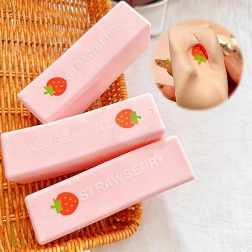 Balle Anti Stress Aliment Mignon Forme au Adulte Jouet Anti Stress en Mousse Compressible, pour soulager Stress, soulager l'anxiété, pâte de décompression Douce pour Adultes (bâton de Fraise) thumbnail 4