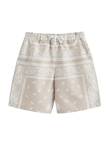 SOLY HUX Boy's Summer Boho Paisley Print Drawstring High Waisted Shorts - Image 1