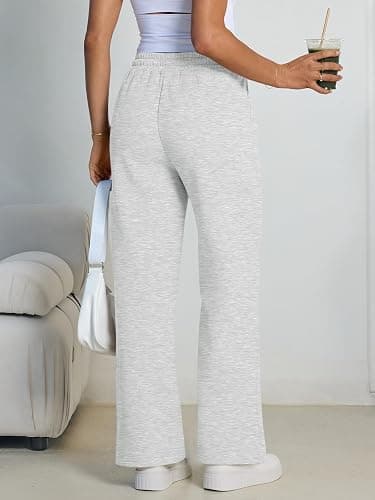 Trendy Queen Womens Wide Leg Fleece Lined Sweatpants Winter Baggy Lounge Travel Pants Fashion Outfits 2025 Joggers Clothes thumbnail 4