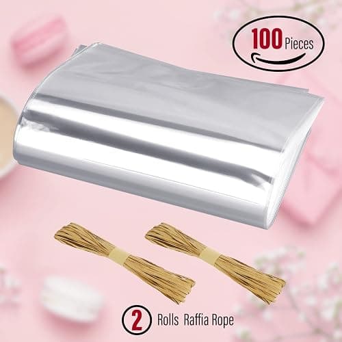 Tudomro 100 Pcs Clear Cellophane Soap Bags with Raffia Rope, 5x8 Clear Handmade Packaging Wrapper Bags for Candles Soap Bar Making Supplies Wedding Favor Bag Gift Treat Bag Small Business Packaging thumbnail 7