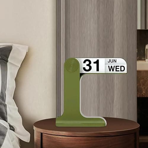 Beleda Flip Perpetual Calendar, Desk Calendar 2025-2026 for Daily Office Home Decor Desktop Ornament Desk Accessories Home Office Decor Monthly Weekly Daily Desktop Perpetual Calendar (Green) thumbnail 2