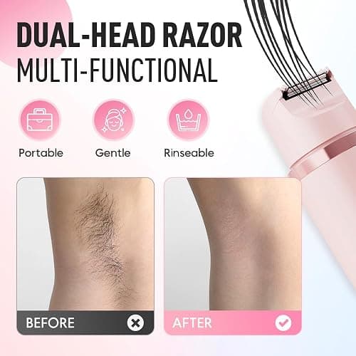 ⭐️Trimmer Razor for Face Lip Chin Underarm Legs Wet and Dry Body  (Pink) thumbnail 2