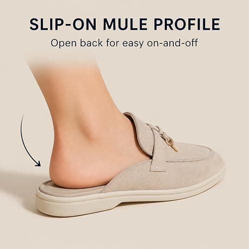 TWODNAWK Women's Retro Suede Flat Mules with Tassels Comfortable Slip-on Pointed Toe Lightweight Non-Slip Flat Slippers for Casual Dating Daily thumbnail 6