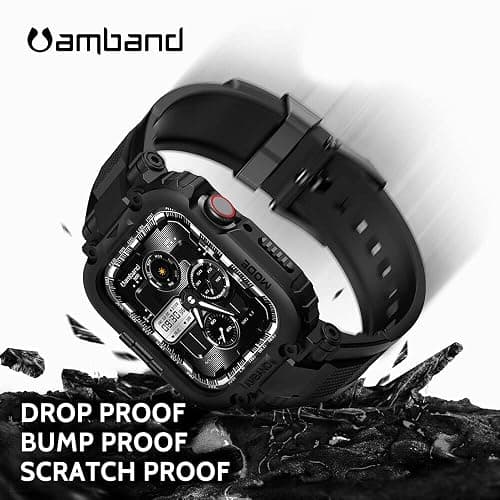 amBand M1 Sport Case Band for Apple Watch Ultra 3/2/1 & SE 3/2/1 & Series 11 10 9 8 7 6 5 4 3 49mm 46mm 45mm 44mm 42mm 41mm 40mm 38mm, Shockproof & Scratch Resistant Rugged Bumper for Men thumbnail 3
