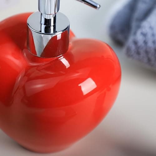 Colias Wing Heart Shaped Soap Dispenser with Plastic Pump, Refillable Lotion Soap Bottle, Lotion Bottle, Hand Soap Dispenser, Home Decoration thumbnail 7