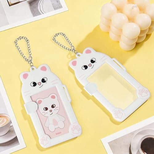 SK-Z Cute Photocard Holder Keychain, ID Badge Holder for Stray Fans | Photocard Sleeves Plastic Card Holder, Animals Cartoon Photo Card Protective Case, ID Bank Credit Card Holder, Keychains thumbnail 2