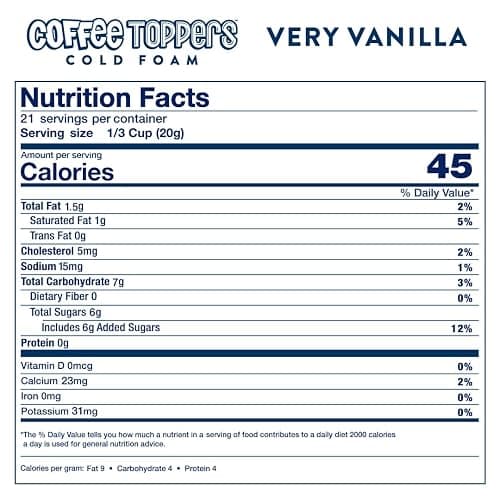 Coffee Toppers Cold Foam Vanilla 15 Ounce (Pack of 3), Be Your Own Barista, Kosher thumbnail 4