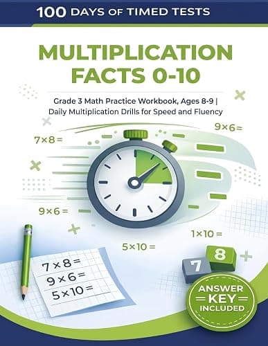 100 Days of Timed Tests: Multiplication Facts 0-10: Grade 3 Math Practice Workbook, Ages 8-9 | Daily Multiplication Drills for Speed and Fluency - Image 1