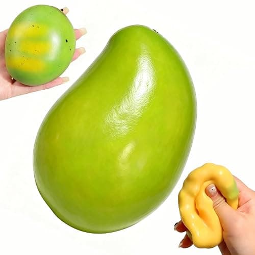 Crunchy Mango Squishy Asmr Bead Filled, Slow Rising Squeeze Fidget Toy | Realistic Fruit Squeeze Ball with Crunch Sound, Durable Portable Slow Rebound Calming Tool for Kids Adults - Image 1