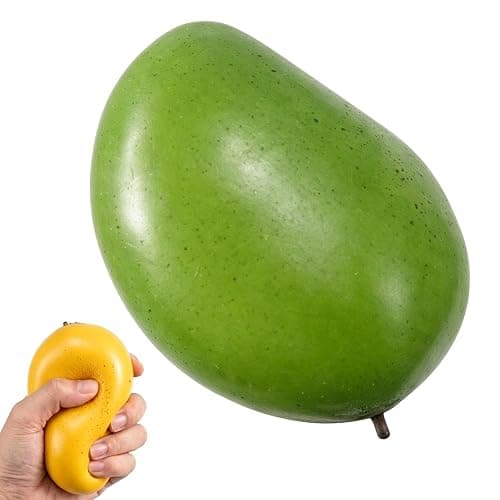 GWZTIO Squishies Mango, Big Fruit Squishies, Color Changing Sensory Tool for Anxiety Relief, Portable Desk Stress Ball for Office Workers and Adult Users - Image 1