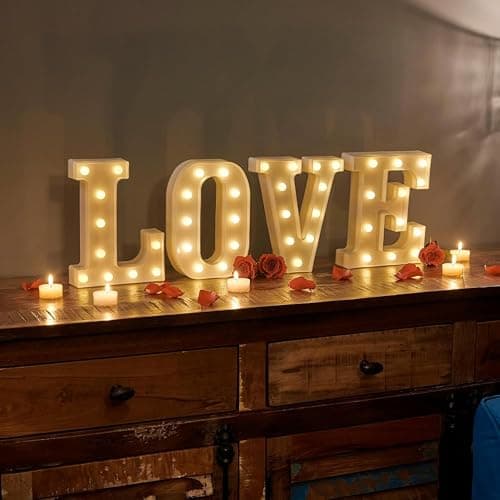 anso LED Alphabet Letter & Number Light Sign Decorations Lamp for Home Birthday Party Event Night Lights 22cm (A) thumbnail 3