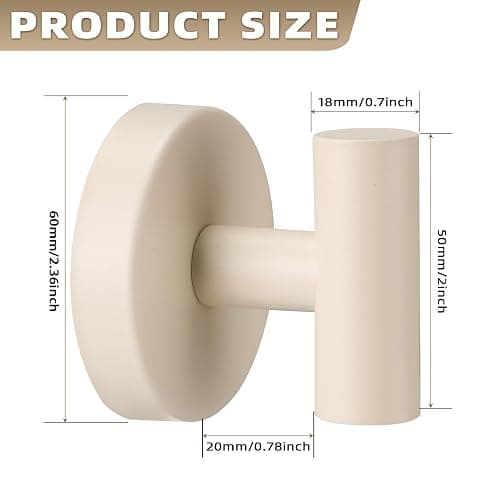 Fenas Suction Cup Hooks for Shower - Bathroom Reusable Hooks for Towels, Robes & Loofah - No-Drill Mounting on Kitchen,Walls,Metal,Glass,Mirrors,Tile & Smooth Non-Porous Surfaces (4, Milk White) thumbnail 2