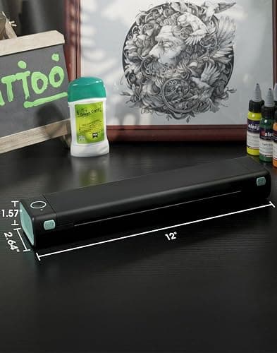 Phomemo Tattoo Stencil Printer, M08F Bluetooth Thermal Tattoo Printer with 10pcs Transfer Paper, Compatible with Phone/Tablet/PC, Tattoo Supplies for Tattoo Artist & Beginner, Black & Green thumbnail 9