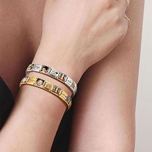 Double Fair Custom Italian Charm Bracelet Links - Pick 10 of 80 Styles - 316L Stainless Steel, 9x10mm - Zodiac, Animals, Emojis, Flags, Birthstones - Waterproof, Hypoallergenic thumbnail 7
