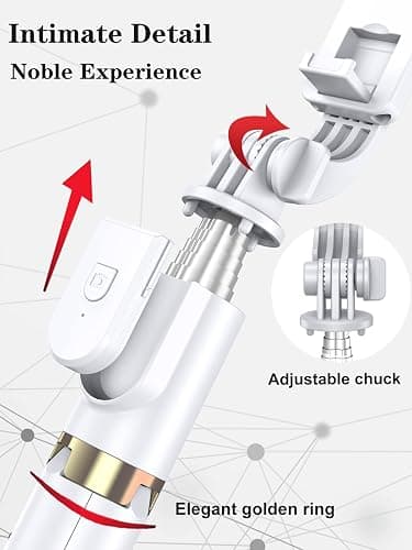 Selfie Stick Tripod with Wireless Remote, 46'' Cellphone Selfie Stick Tripod with LED Fill Light, for iPhone 16/15/14/14 pro/13/13 Pro/12/11/11 Pro/XS Max/XS/XR/X/8/7 and Android Smartphone(Upgrade) - White-46in thumbnail 3