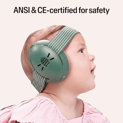 Alpine Muffy Baby Ear Protection for Babies and Toddlers up to 48 Months - CE & ANSI Certified - Noise Reduction Earmuffs - Comfortable Baby Headphones Against Hearing Damage & Improves Sleep - Sage thumbnail 6