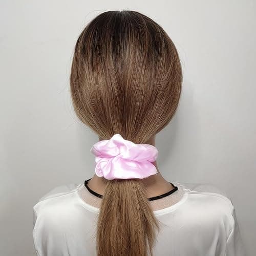 Sufermoe 12 Pcs Satin Silk Hair Scrunchies, 4.5 Inch, Pale Pink, Soft Hair Ties, Fashion Hair Bands, Ponytail Holders for Women and Girls thumbnail 2