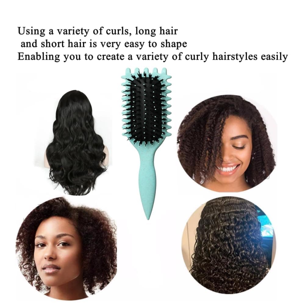 Xkey Curly Hair Brush for Detangling and Styling - Bounce Curl Define Brush (Green) thumbnail 5