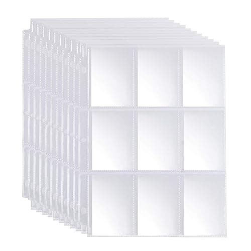 JIQEZNL 9 Pocket Page Protector - 648 Pockets Premium Double Side Trading Card Sleeves Pages for 3 Ring Binder, Standard Size Card Sheets Protectors - Image 1