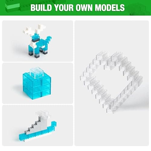 MANNIDOO 360 Pieces Building Bricks, Classic Basic Flats Parts and Pieces - 2x4 Brick x200 and 2x2 Brick x160, Moc Building Bulks Compatible with All Major Brands, Clear White thumbnail 4