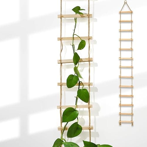 Goooxim Plant Ladder Indoor Plants Hanging Wooden Trellis Vine Support | Chain Trellis for Potted Plants Easy Installation Wall Holders for Climbing Vines Design for Pothos & Ivy Decor Garden Porch - Image 1