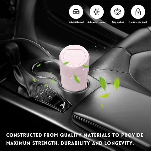  Garbage Bin for Cup Holder Car Home Office (Pink) thumbnail 5