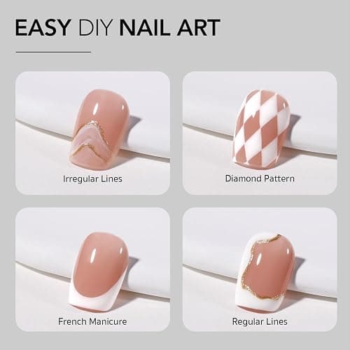 GAOY White Swirl Gel Nail Polish Art Liner, 8ml Classic Color Nail Paint Design with Thin Brush, UV Light Cure for DIY French Manicure at Home thumbnail 4