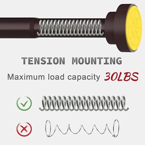 Thestoa Brown Shower Curtain Rod Adjustable 43-78 inch, 1"Diameter Spring Tension Curtain Rod No Drill, Anti-Rust Non-Slip Shower Rod for Bathroom Tension Rod thumbnail 2