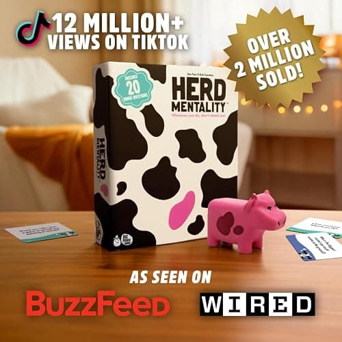 Herd Mentality Udderly Funny Family Board Game, Ages 10+ | Award-Winning Gift, Easy to Learn for 4-20 Players, Great Icebreaker, Family Game Night, Dodge the Pink Cow, Kids & Adults thumbnail 2