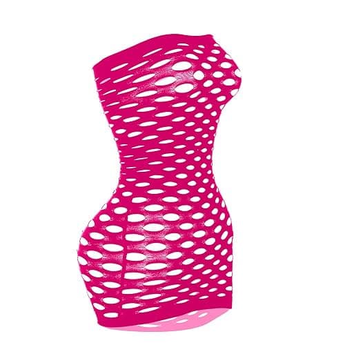 Vorifun Sexy Womens Strapless Fishnet Lingerie Sleepwear Mini Dress Tube Chemise Bodysuit One Size - Image 1