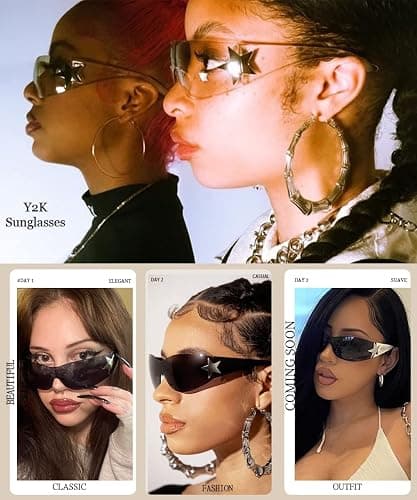 Dollger Trendy Y2K Sunglasses Women Men Wrap Around Rimless Sunglasses Cyber Y2k Fashion 2000 Glasses Shield thumbnail 5
