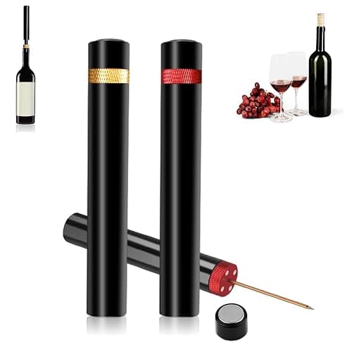 2pcs Aeropop Wine Opener, Loritia Arropop Wine Opener, Travel Portable Pocket Air Pressure Pump Bottle Open for Home Restaurant Party (Golden+Red) - Image 1