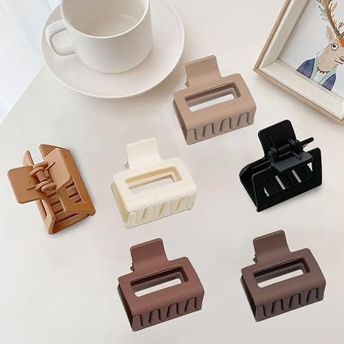 6 Pack Claw Clips Hair Clips for Women Girls Medium Rectangle 2 Inch Small Hair Clips for Thin or Medium Thick Hair thumbnail 7