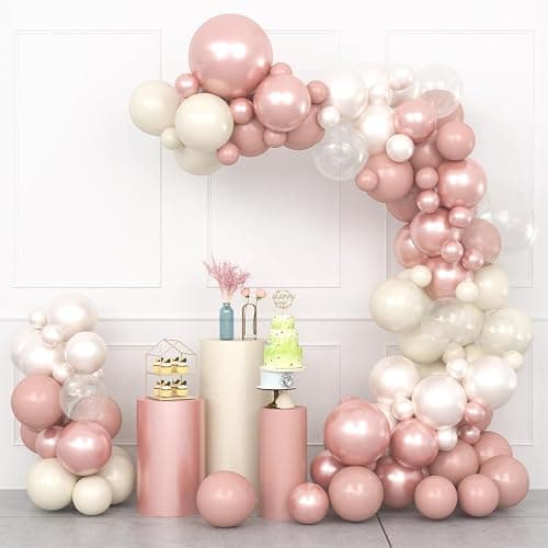 Luftballons Altrosa Beige 60 Stück Luftballons Geburtstag Rosa Beige Champagner Gold Helium Ballons, Retro Rosa Aprikose Latex Ballons für Mädchen Geburtstag Hochzeit Babyparty Deko thumbnail 4